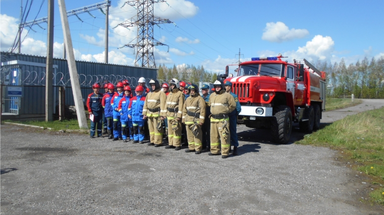 Тренировка пожарных и энергетиков с. Янтиково